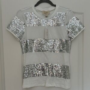 Silver Sequin Women's Short Sleeve Tee